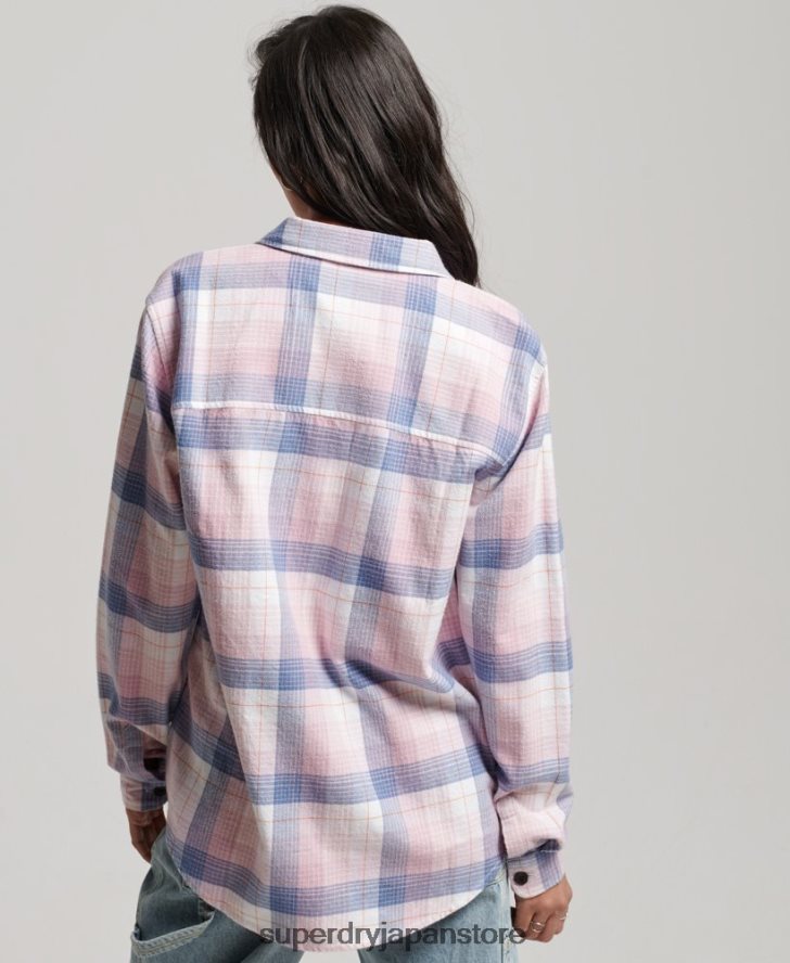 ヴィンテージチェックオーバーシャ​​ツ 女性 Superdry 衣類 ピンク 2J62PZ1958