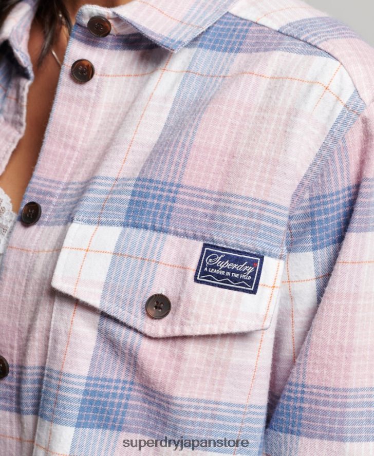 ヴィンテージチェックオーバーシャ​​ツ 女性 Superdry 衣類 ピンク 2J62PZ1958
