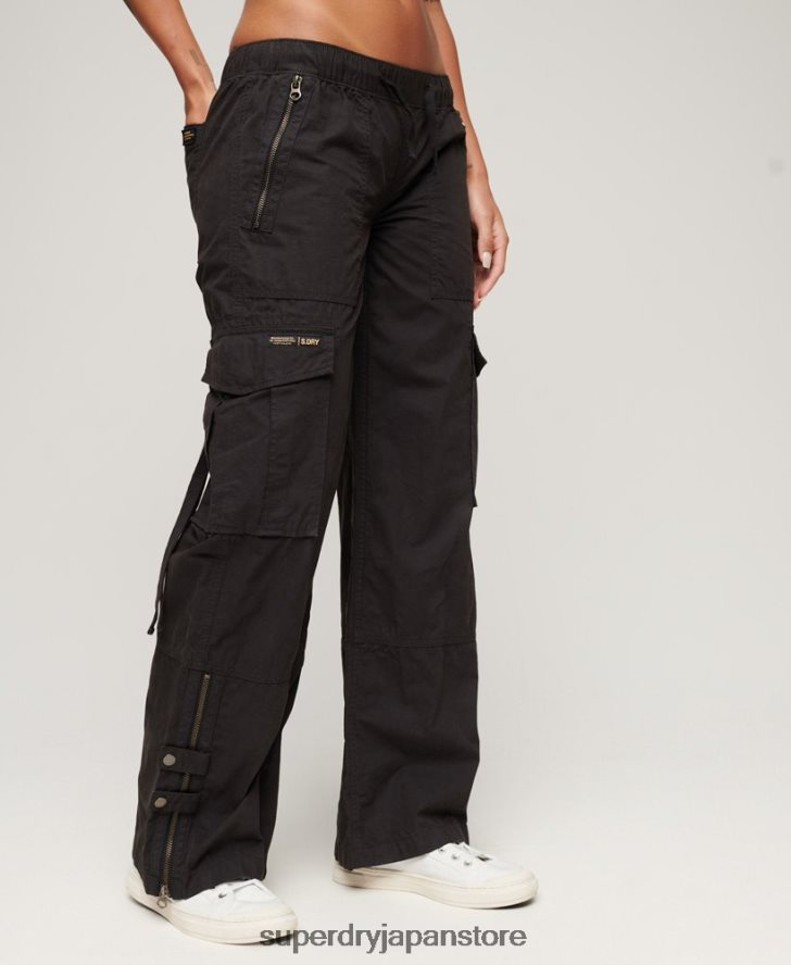 ローライズワイドレッグカーゴパンツ 女性 Superdry 衣類 濃い灰色 2J62PZ1963