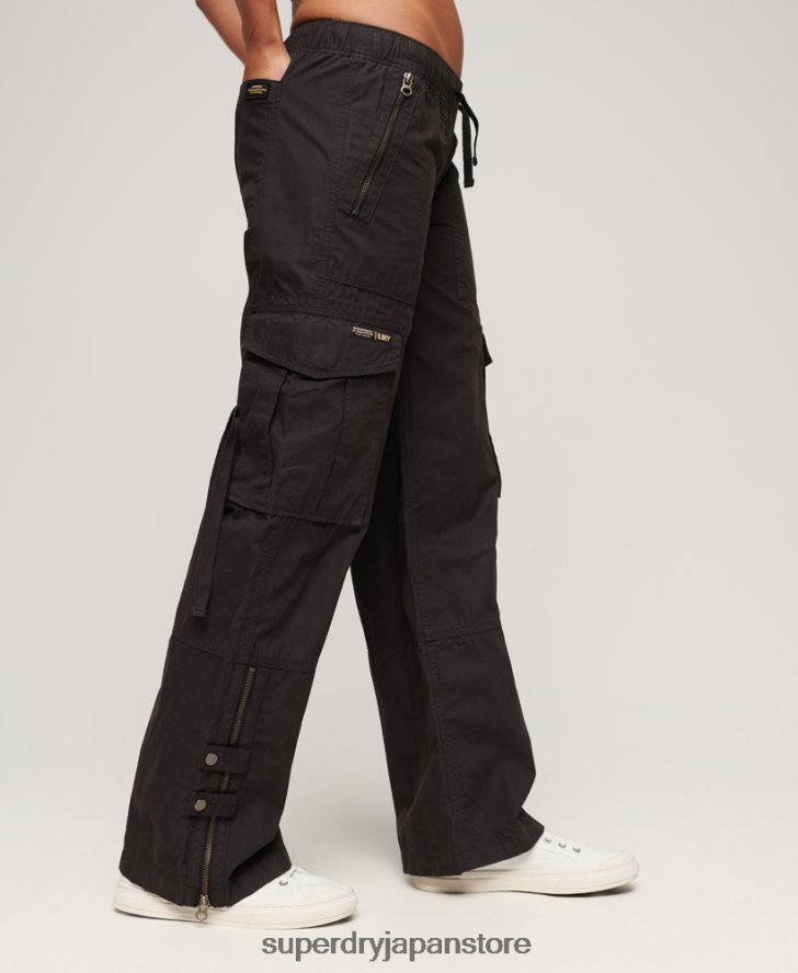 ローライズワイドレッグカーゴパンツ 女性 Superdry 衣類 濃い灰色 2J62PZ1963