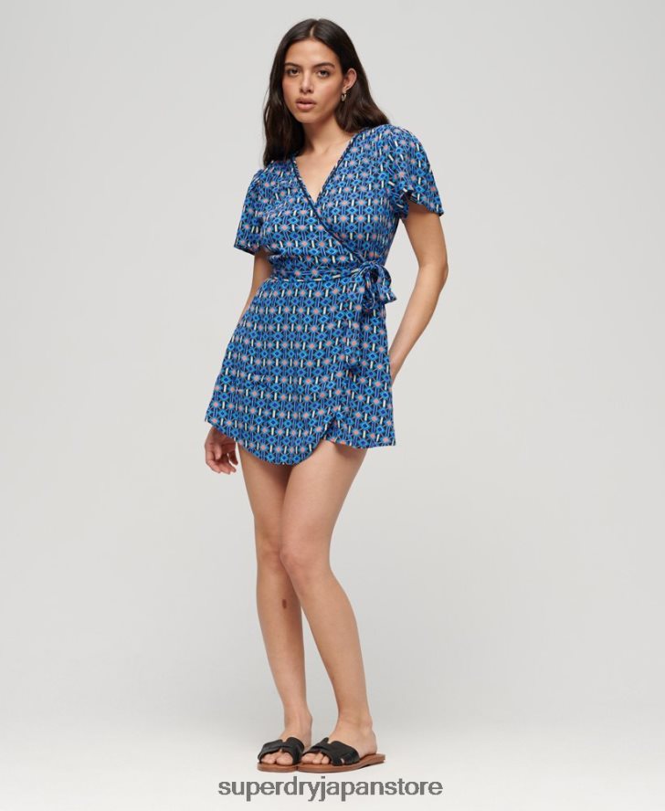 ヴィンテージミニラップドレス 女性 Superdry 衣類 青 2J62PZ1966