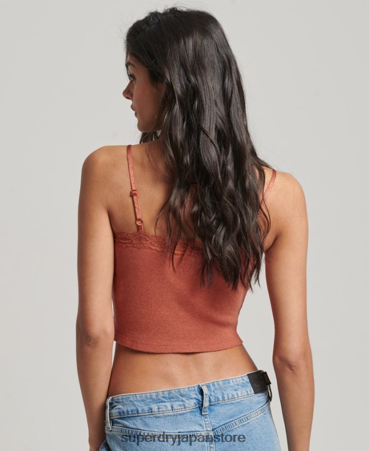 リブレーストリムキャミトップ 女性 Superdry 衣類 オレンジ 2J62PZ1968