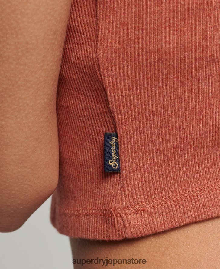 リブレーストリムキャミトップ 女性 Superdry 衣類 オレンジ 2J62PZ1968