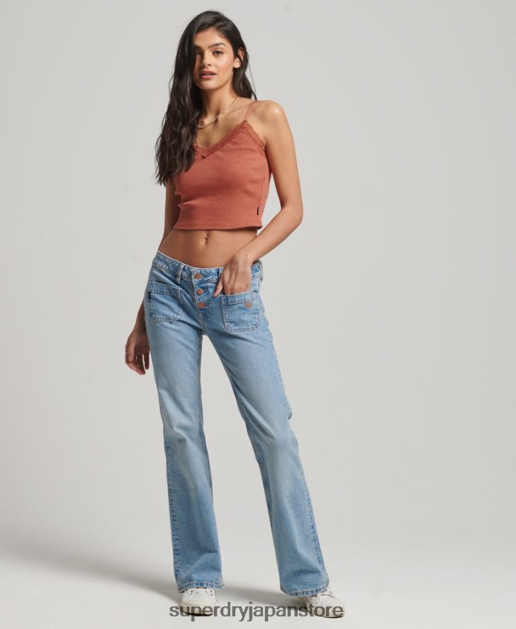リブレーストリムキャミトップ 女性 Superdry 衣類 オレンジ 2J62PZ1968