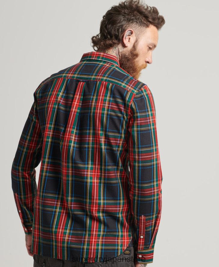 コットンチェックマーチャントシャツ 男性 Superdry 衣類 黒 2J62PZ196