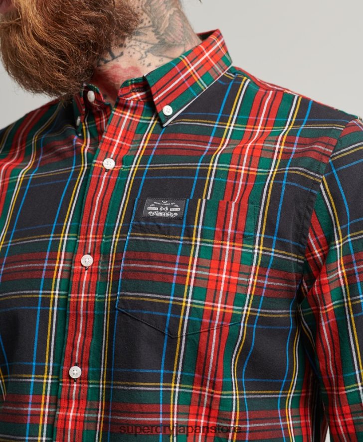 コットンチェックマーチャントシャツ 男性 Superdry 衣類 黒 2J62PZ196