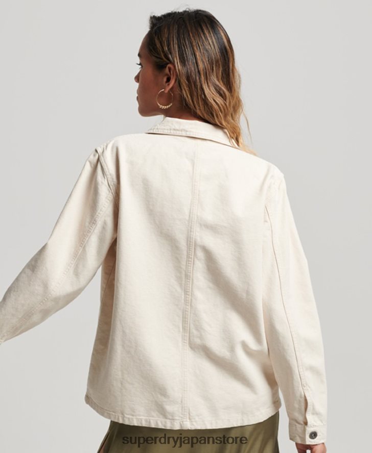 オーガニックコットン ヴィンテージ チョージャケット 女性 Superdry 衣類 クリーム 2J62PZ1970