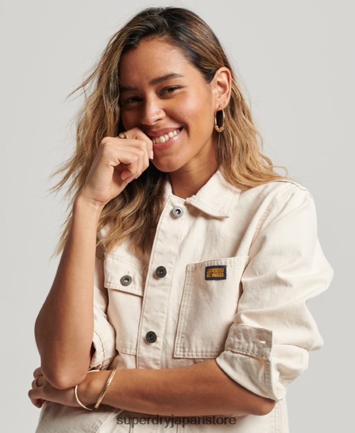 オーガニックコットン ヴィンテージ チョージャケット 女性 Superdry 衣類 クリーム 2J62PZ1970