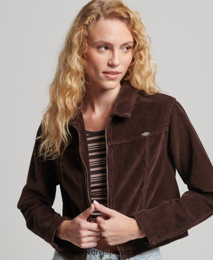 クロップドコードジャケット 女性 Superdry 衣類 茶色 2J62PZ1975