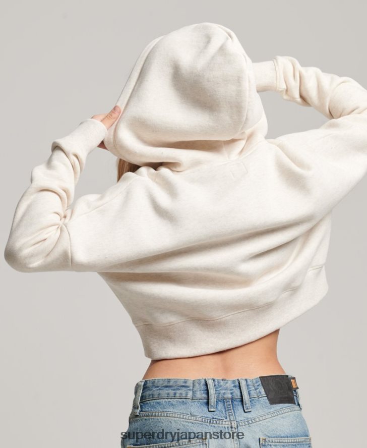 ヴィンテージロゴクロップパーカー 女性 Superdry 衣類 クリーム 2J62PZ1977