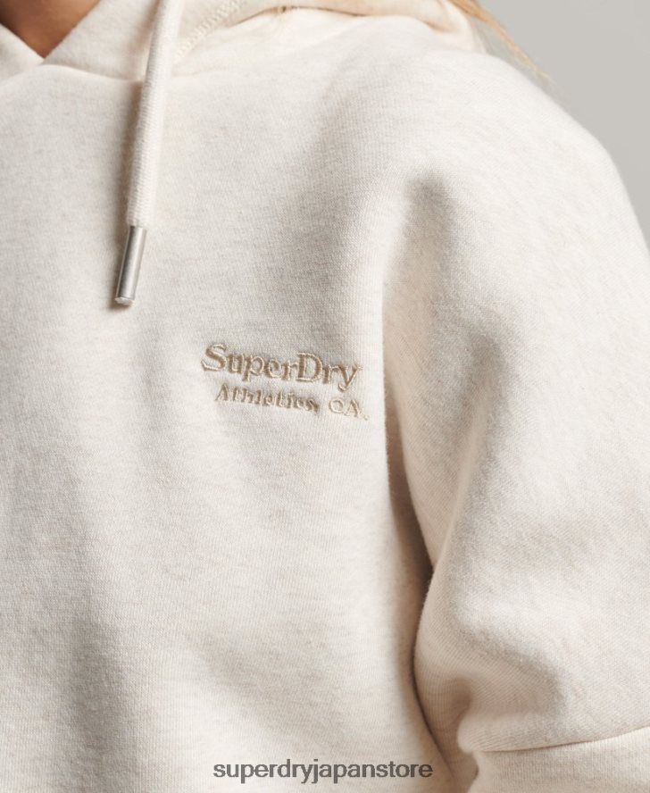 ヴィンテージロゴクロップパーカー 女性 Superdry 衣類 クリーム 2J62PZ1977