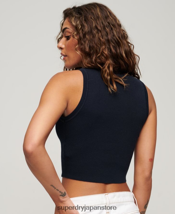 ファインニットタンクトップ 女性 Superdry 衣類 海軍 2J62PZ1978