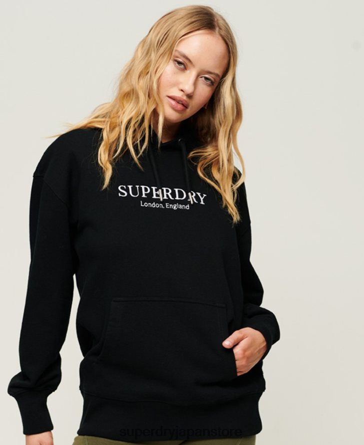 コードヘラルドリーオーバーサイズパーカー 女性 Superdry 衣類 黒 2J62PZ1982