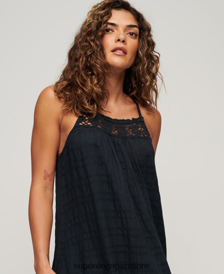 ヴィンテージロングホルターキャミドレス 女性 Superdry 衣類 海軍 2J62PZ1986