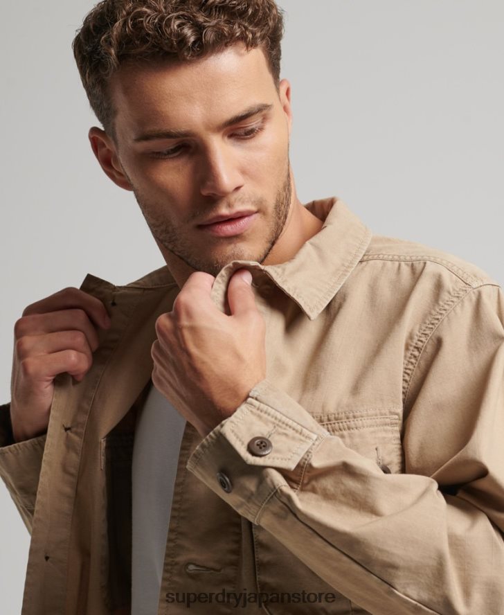 ヴィンテージ コンバット オーバーシャ​​ツ 男性 Superdry 衣類 黄褐色 2J62PZ199