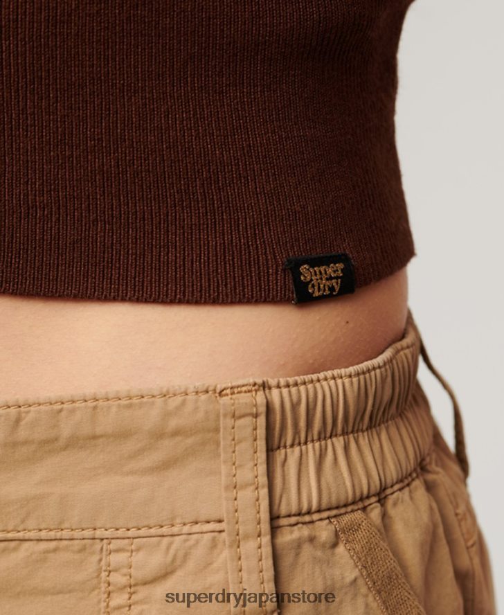 ファインニットタンクトップ 女性 Superdry 衣類 茶色 2J62PZ1993