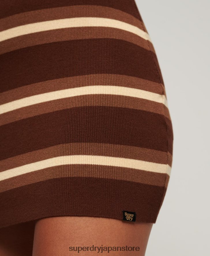 ファインニットタンクミニドレス 女性 Superdry 衣類 茶色 2J62PZ1997