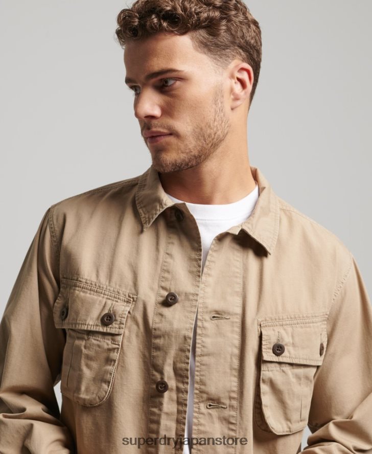 ヴィンテージ コンバット オーバーシャ​​ツ 男性 Superdry 衣類 黄褐色 2J62PZ199
