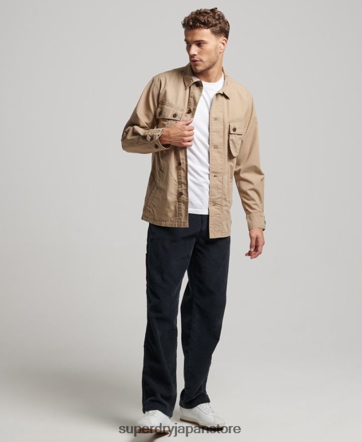 ヴィンテージ コンバット オーバーシャ​​ツ 男性 Superdry 衣類 黄褐色 2J62PZ199