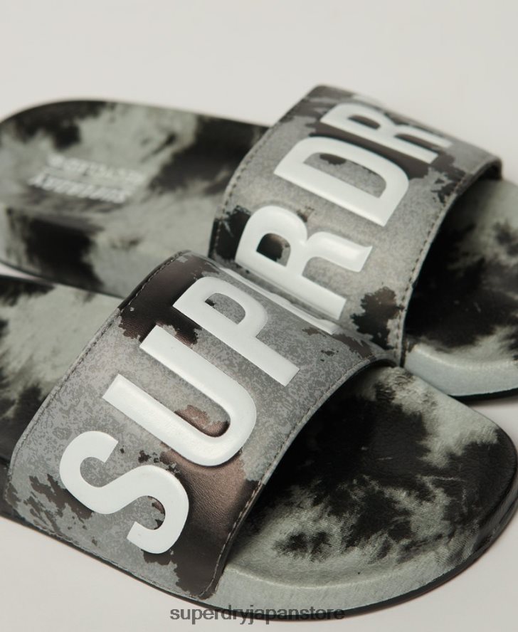 タイダイ ビーガン スライダー 女性 Superdry 靴 黒 2J62PZ2003