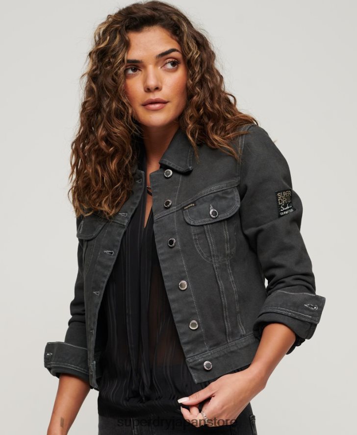 サントロペ ワークウェア クロップジャケット 女性 Superdry 衣類 濃い灰色 2J62PZ2004