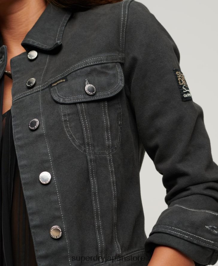 サントロペ ワークウェア クロップジャケット 女性 Superdry 衣類 濃い灰色 2J62PZ2004