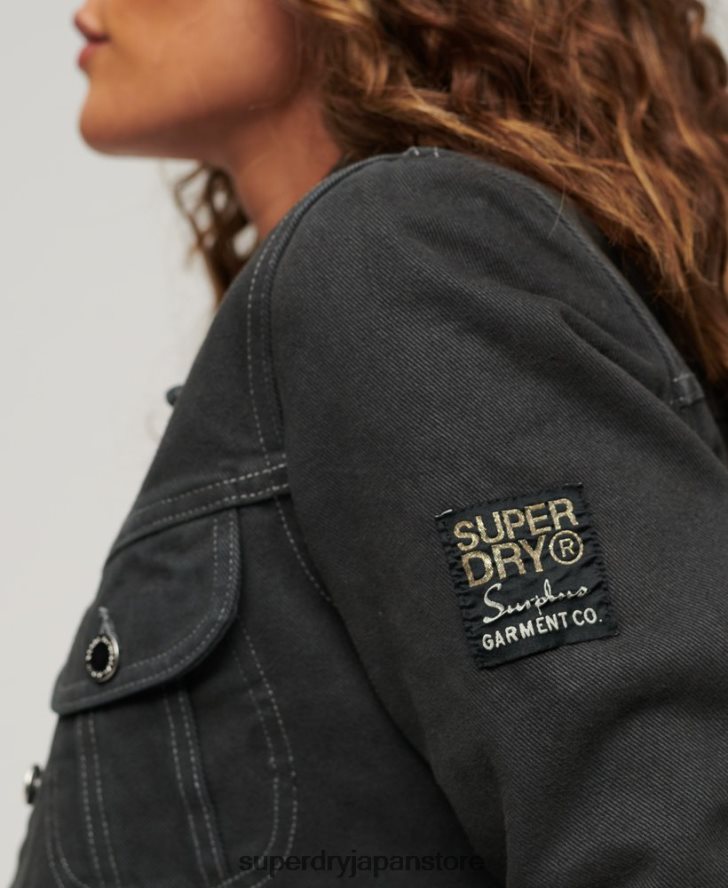 サントロペ ワークウェア クロップジャケット 女性 Superdry 衣類 濃い灰色 2J62PZ2004