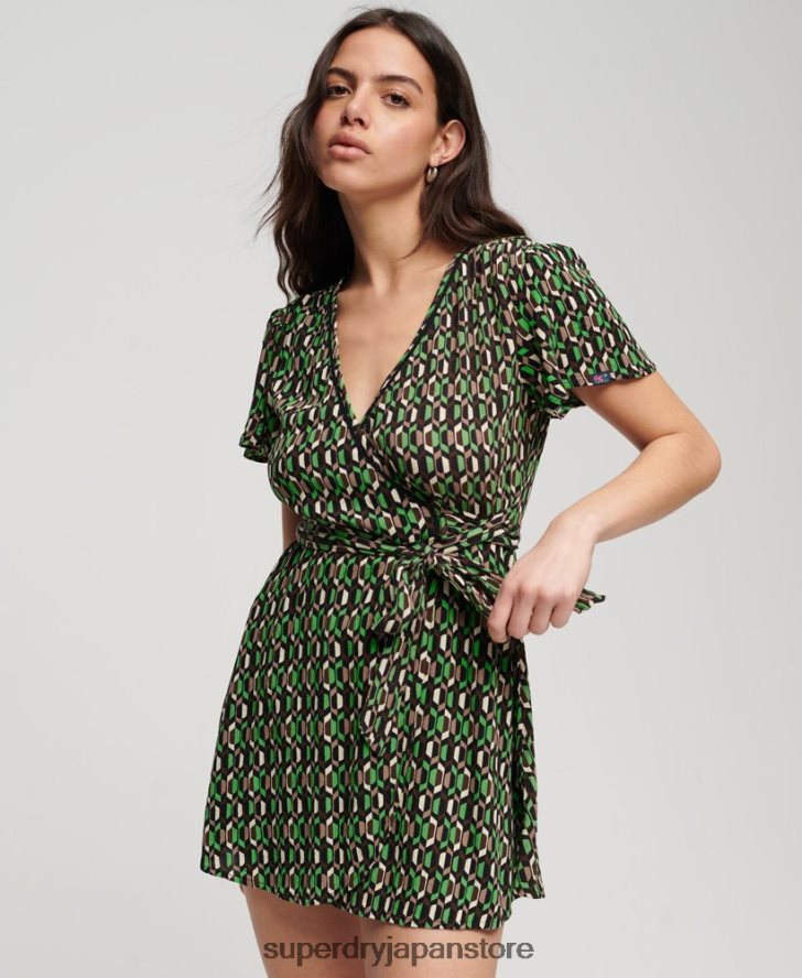 ヴィンテージミニラップドレス 女性 Superdry 衣類 緑 2J62PZ2005