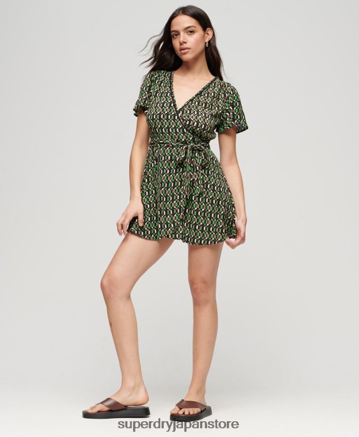 ヴィンテージミニラップドレス 女性 Superdry 衣類 緑 2J62PZ2005