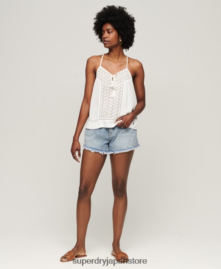 タイネックキャミトップ 女性 Superdry 衣類 白 2J62PZ2006