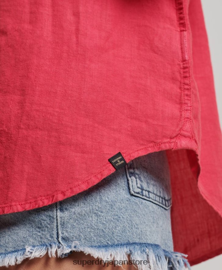 カジュアルリネンボーイフレンドシャツ 女性 Superdry 衣類 ピンク 2J62PZ2007