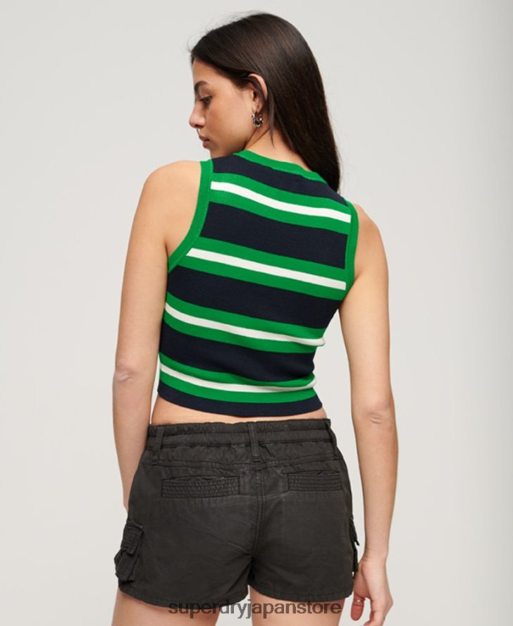 ファインニットタンクトップ 女性 Superdry 衣類 海軍 2J62PZ2012