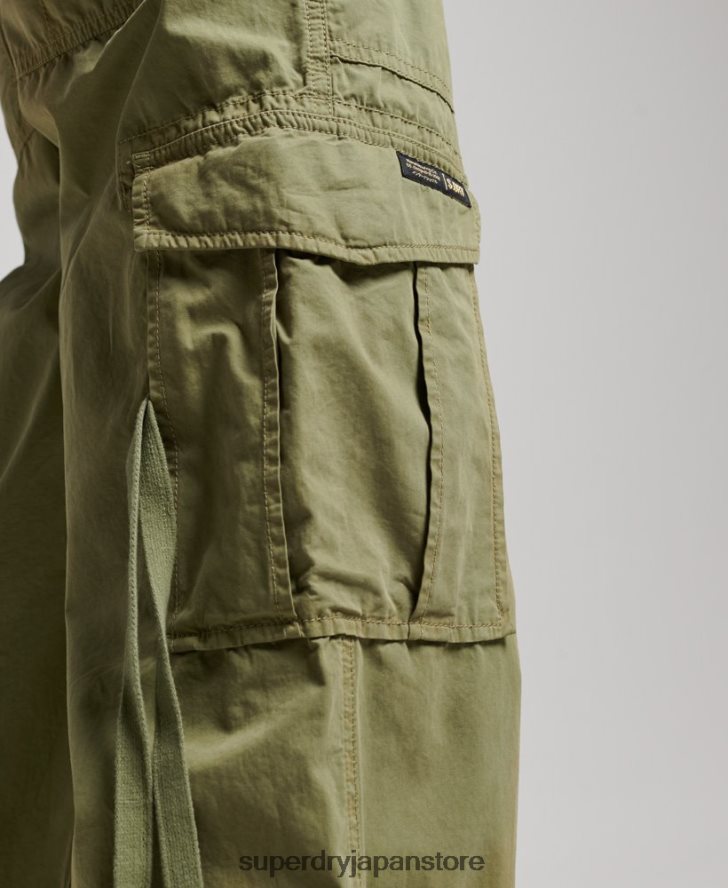 ローライズワイドレッグカーゴパンツ 女性 Superdry 衣類 緑 2J62PZ2015