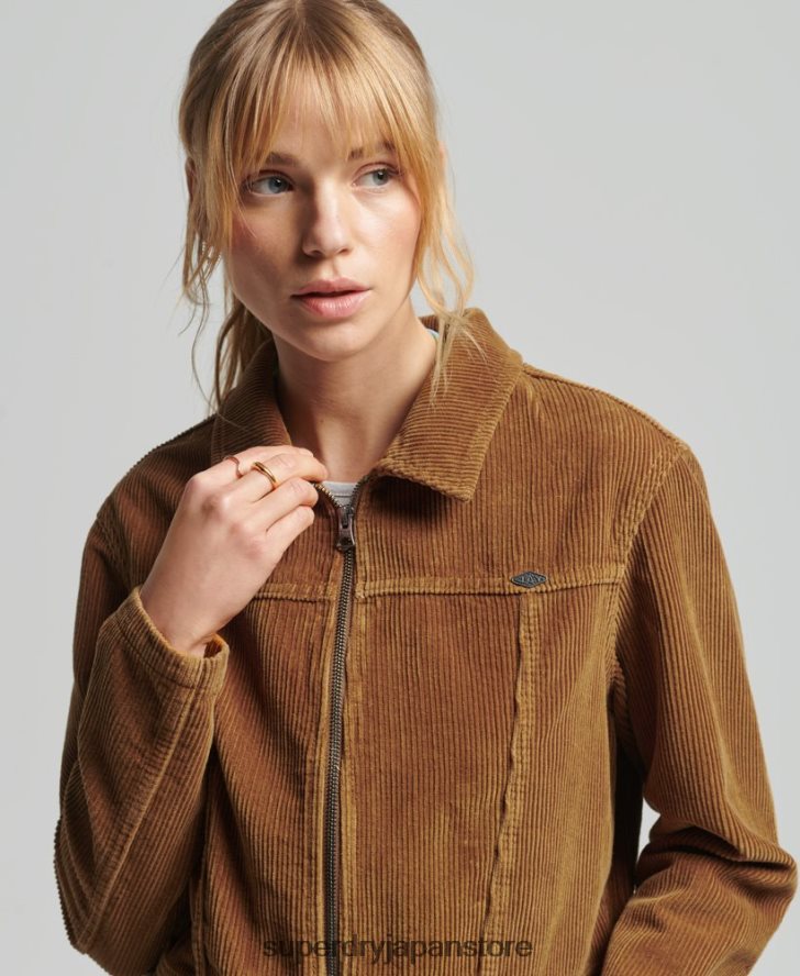 クロップドコードジャケット 女性 Superdry 衣類 茶色 2J62PZ2016