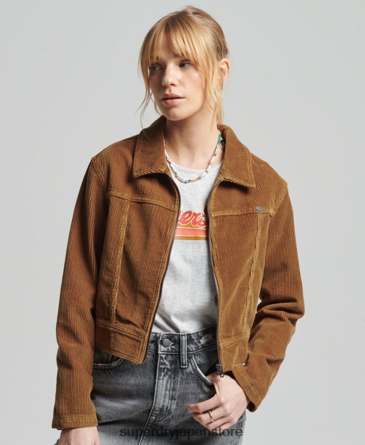 クロップドコードジャケット 女性 Superdry 衣類 茶色 2J62PZ2016