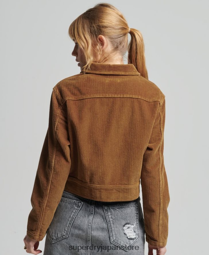 クロップドコードジャケット 女性 Superdry 衣類 茶色 2J62PZ2016