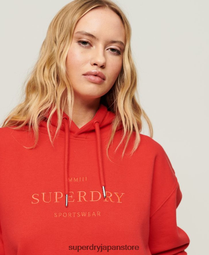 コードヘラルドリーオーバーサイズパーカー 女性 Superdry 衣類 赤 2J62PZ2018