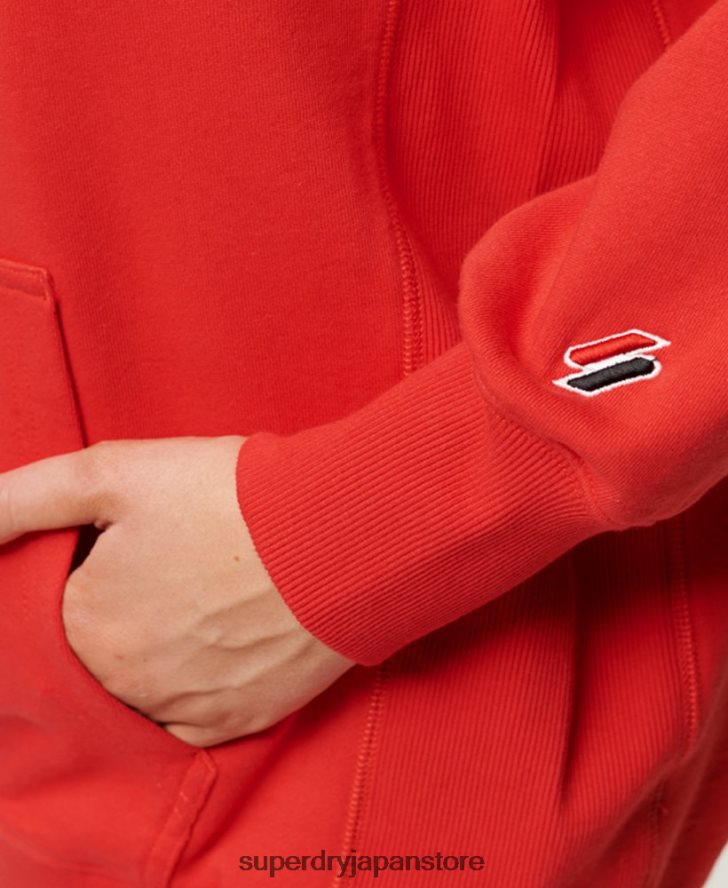 コードヘラルドリーオーバーサイズパーカー 女性 Superdry 衣類 赤 2J62PZ2018