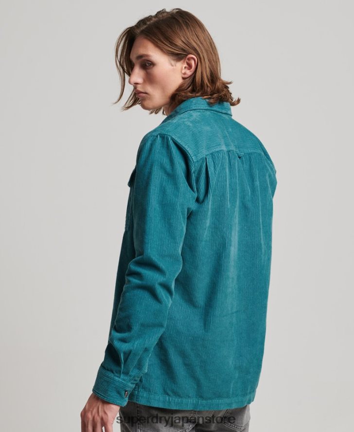 ヴィンテージコードオーバーシャ​​ツ 男性 Superdry 衣類 ターコイズ 2J62PZ201