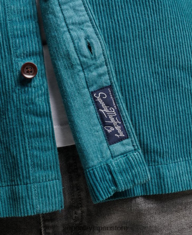 ヴィンテージコードオーバーシャ​​ツ 男性 Superdry 衣類 ターコイズ 2J62PZ201