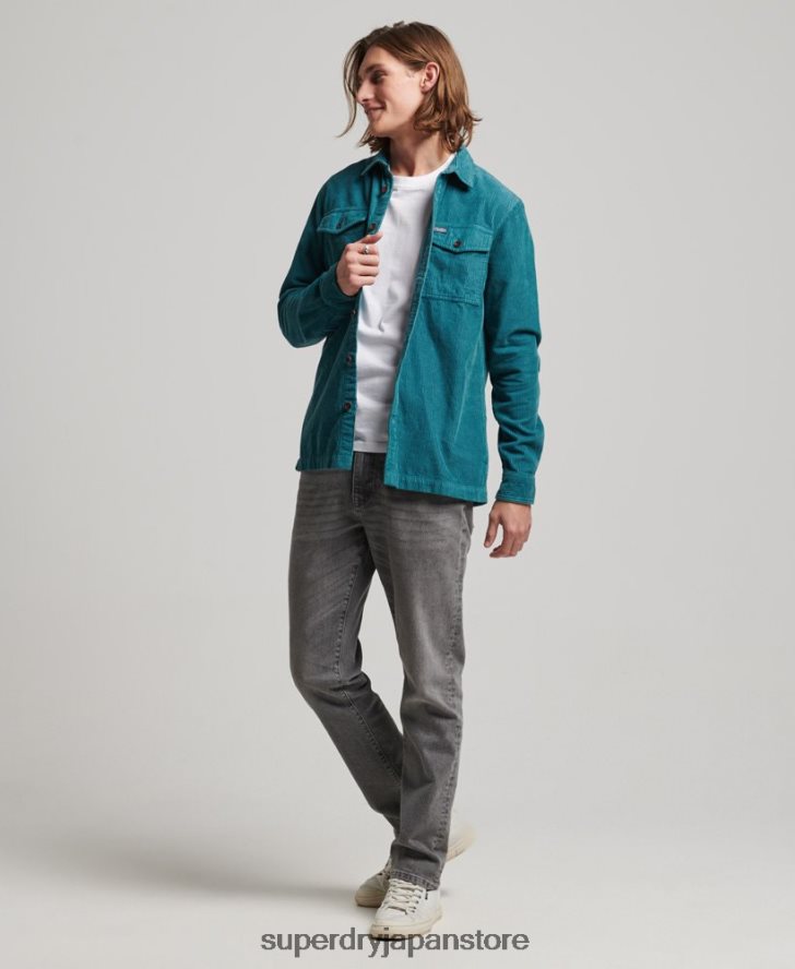 ヴィンテージコードオーバーシャ​​ツ 男性 Superdry 衣類 ターコイズ 2J62PZ201