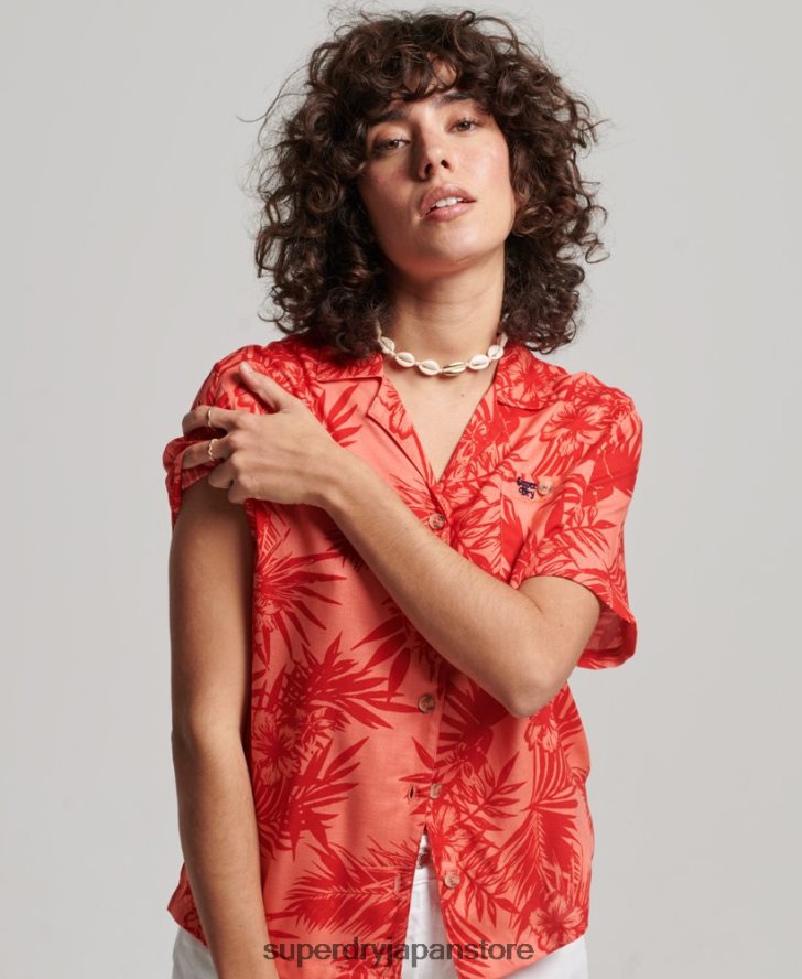ビーチリゾートシャツ 女性 Superdry 衣類 コーラル 2J62PZ2022
