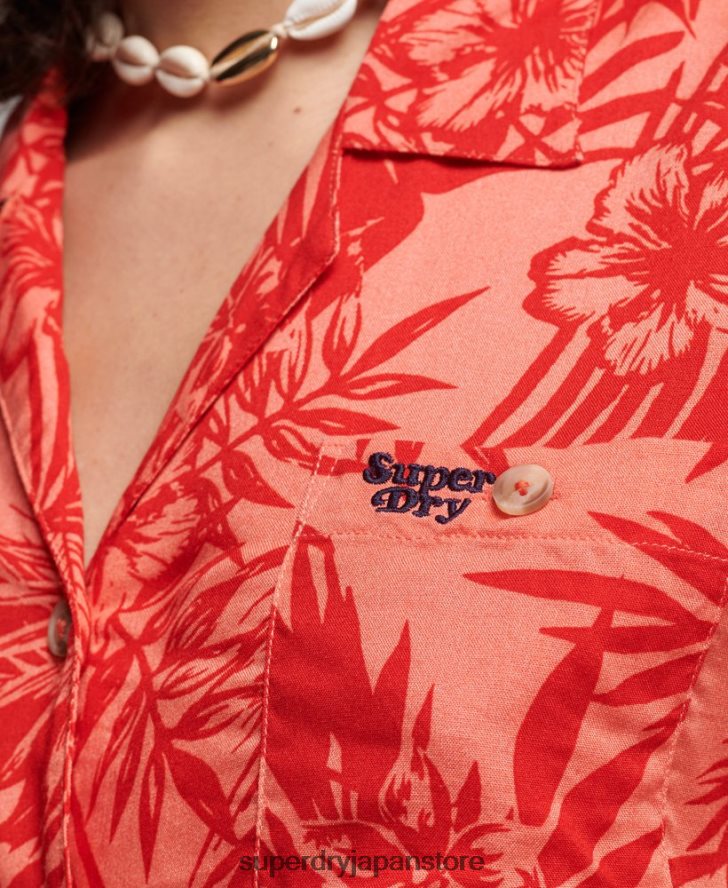 ビーチリゾートシャツ 女性 Superdry 衣類 コーラル 2J62PZ2022