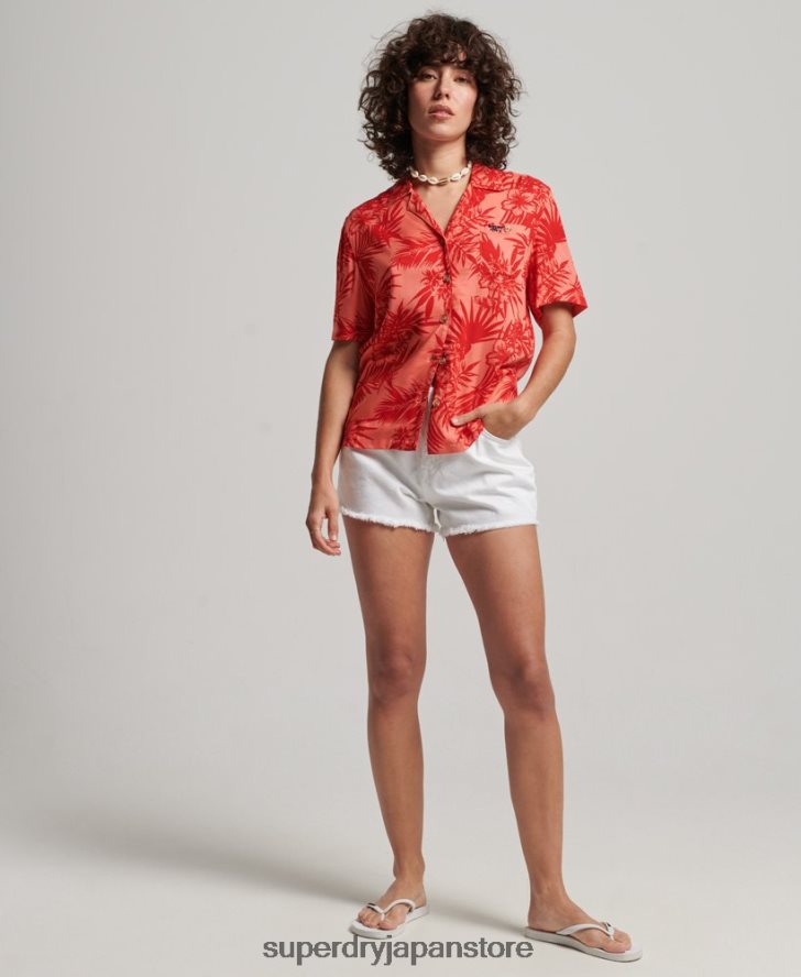 ビーチリゾートシャツ 女性 Superdry 衣類 コーラル 2J62PZ2022