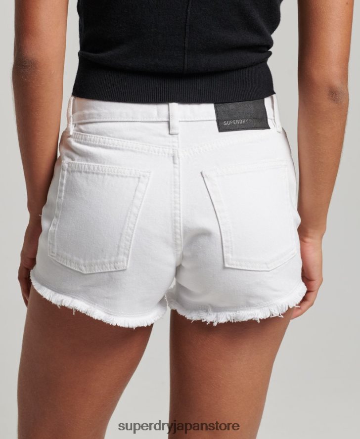 ハイライズデニムショートパンツ 女性 Superdry 衣類 白 2J62PZ2024