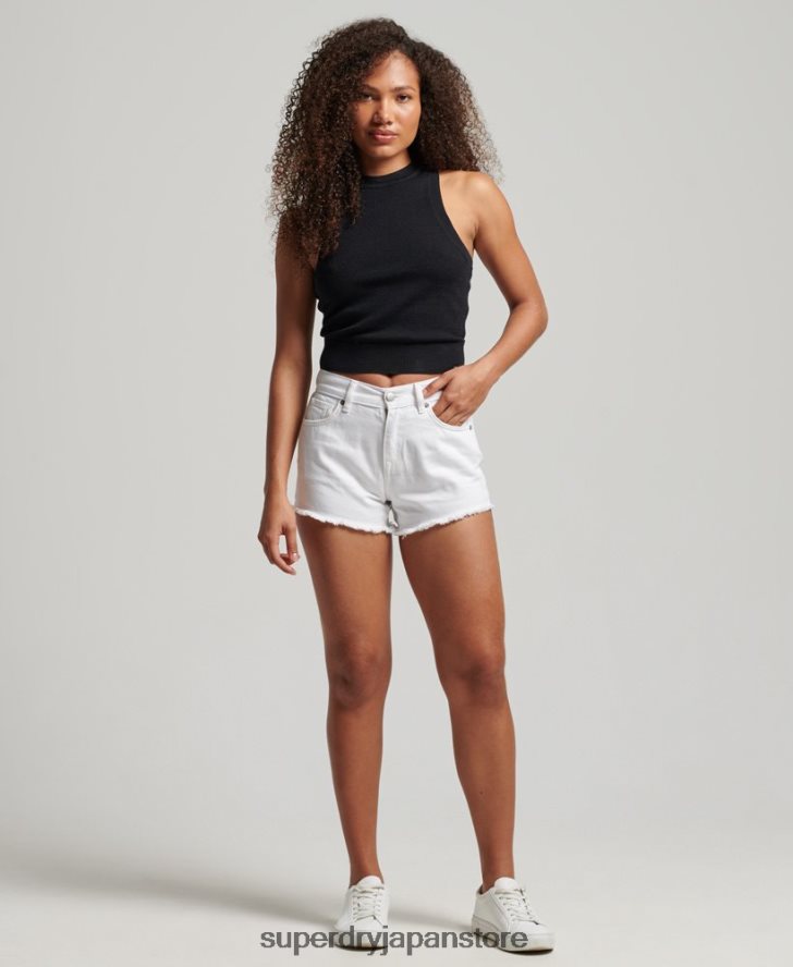 ハイライズデニムショートパンツ 女性 Superdry 衣類 白 2J62PZ2024
