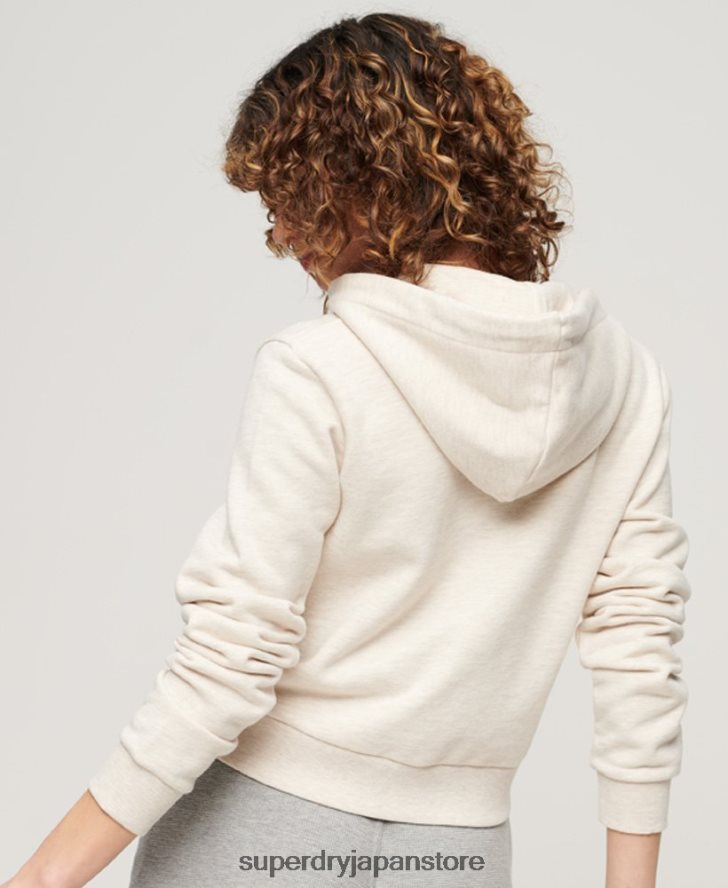 アスレチックエッセンシャルクロップジップパーカー 女性 Superdry 衣類 ベージュ 2J62PZ2027