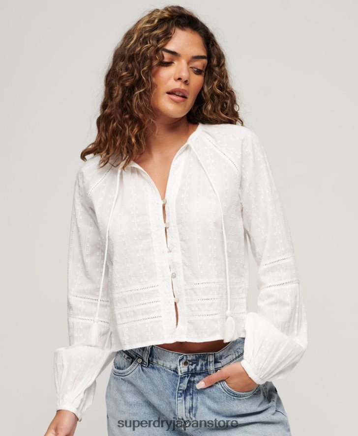 コットンビーチトップ 女性 Superdry 衣類 白 2J62PZ2034
