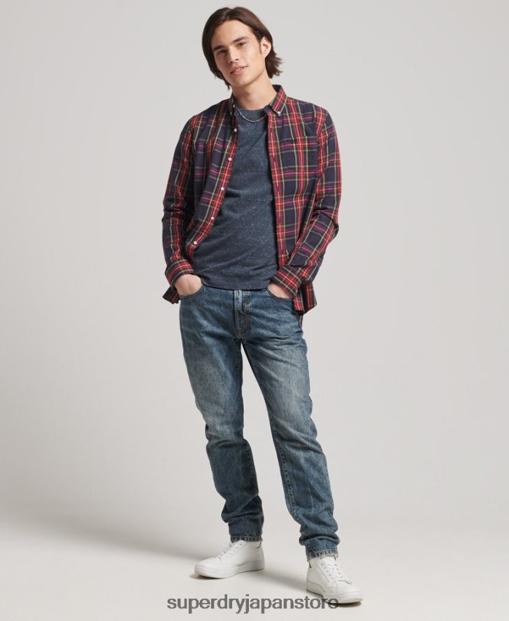 オーガニックコットン クラシックロンドン ボタンダウンシャツ 男性 Superdry 衣類 緑 2J62PZ203