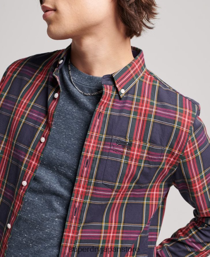 オーガニックコットン クラシックロンドン ボタンダウンシャツ 男性 Superdry 衣類 緑 2J62PZ203